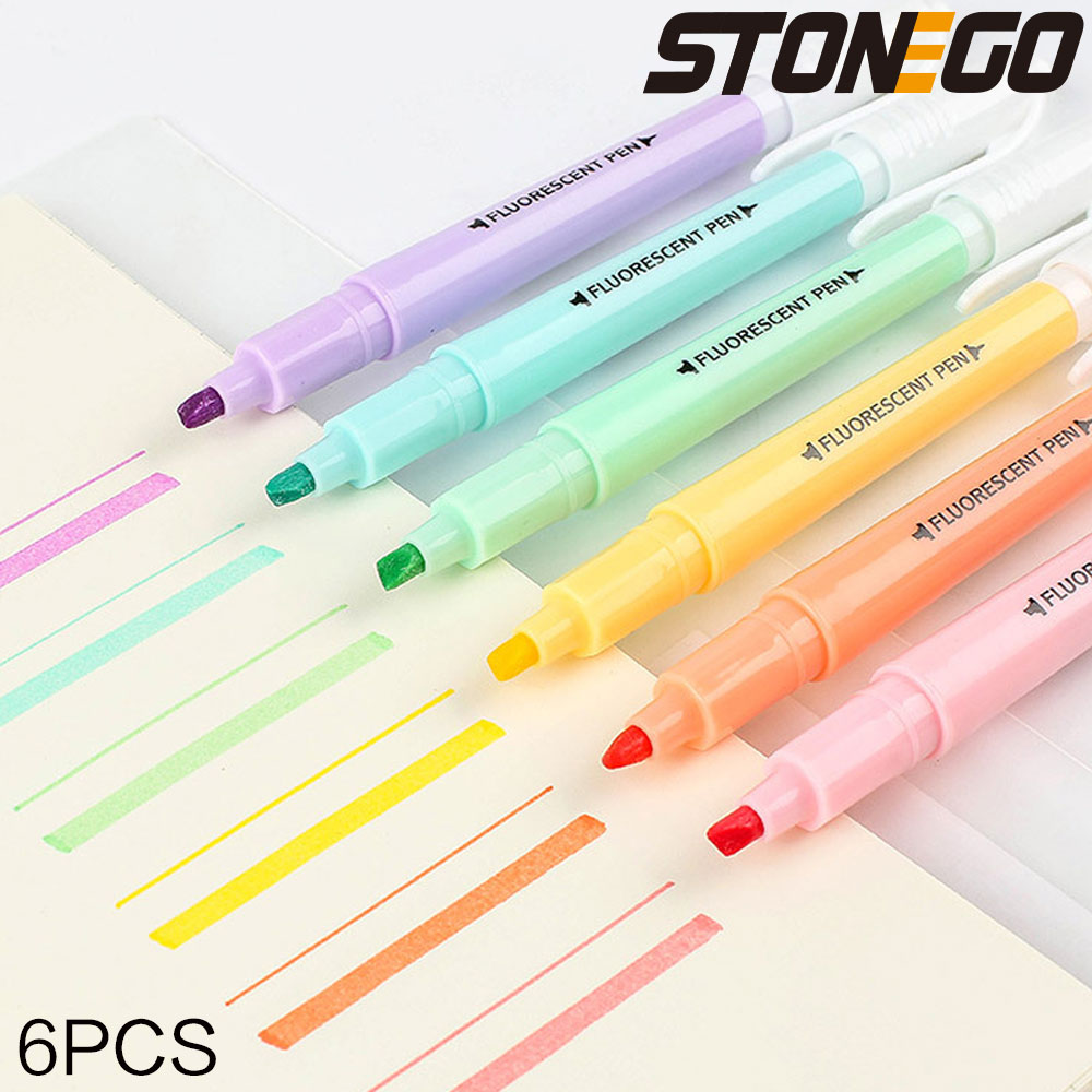 Highlighter Set Pastel - STONEGO 6 قطعة مجموعة هيغليغتر ذات