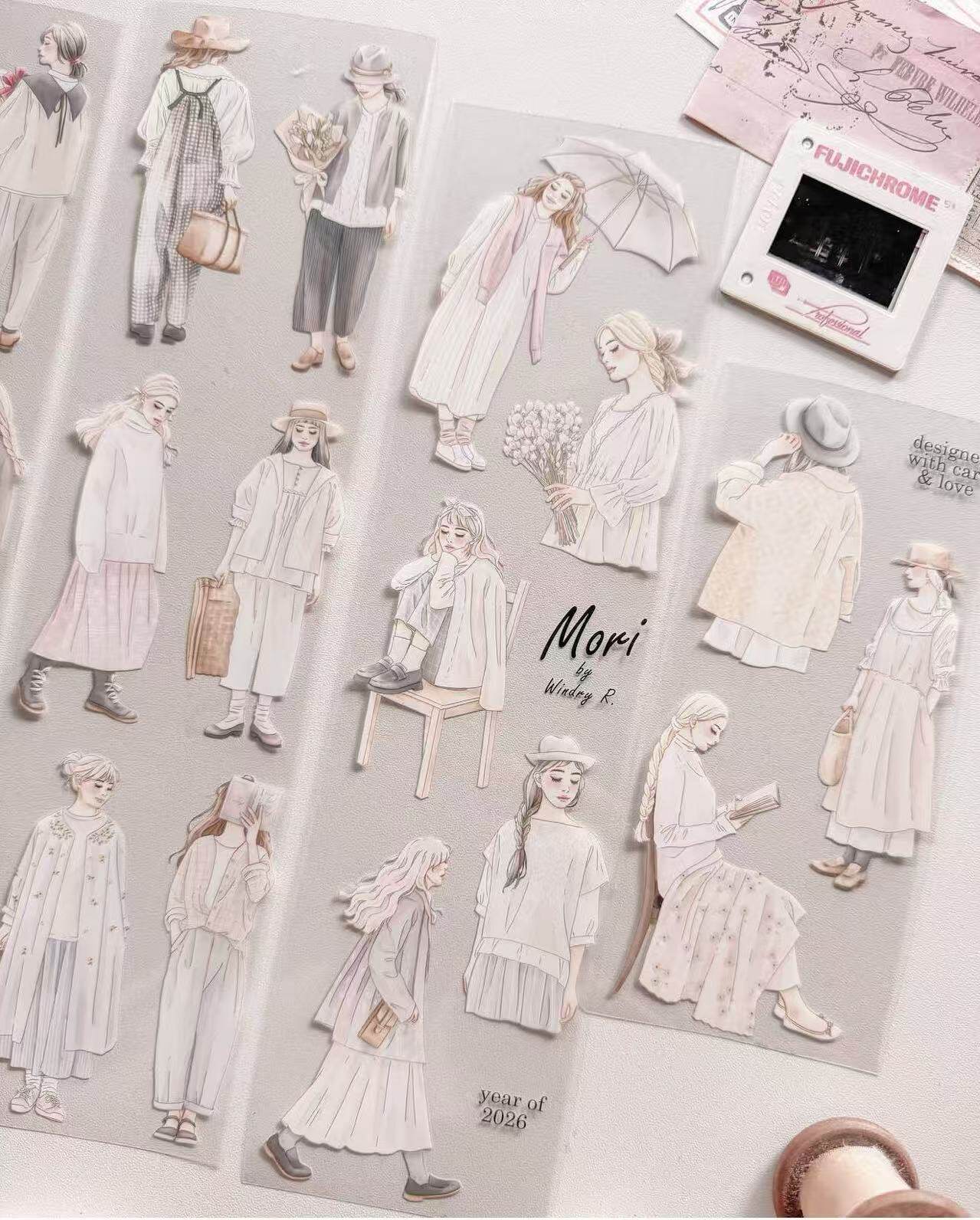 Washi Tape Set - شريط لاصق PET مونوكلور مونو رومانتيك