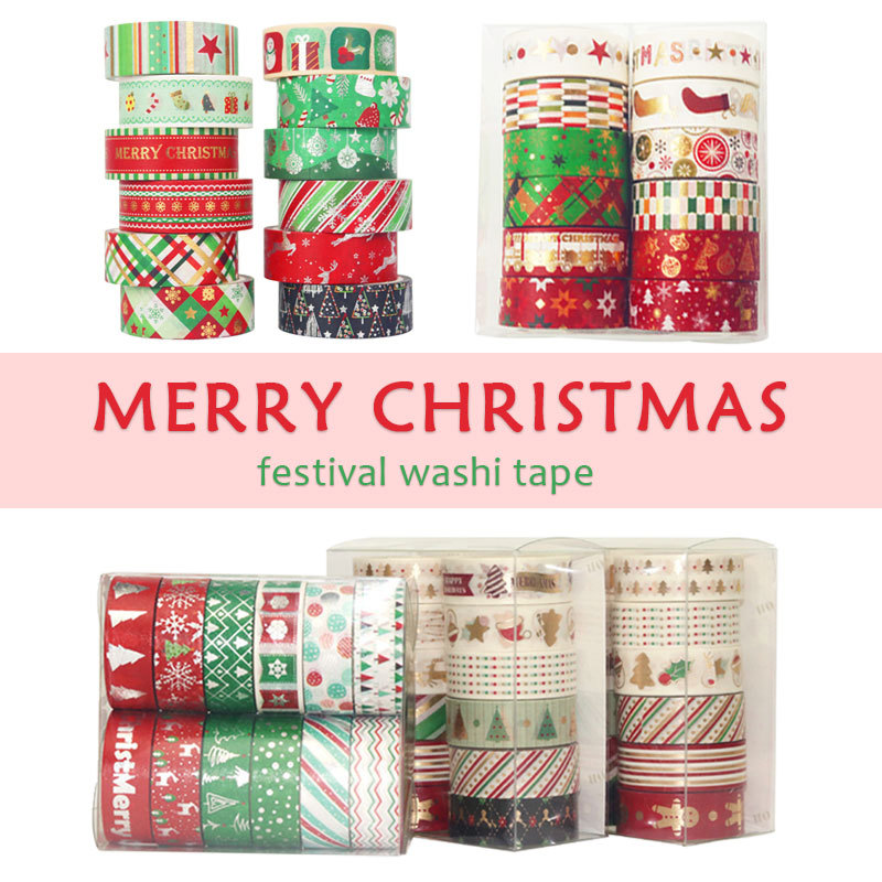 Washi Tape Set - 60 متر عيد الميلاد اشي أشرطة