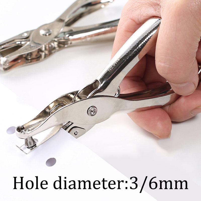 Paper Punch 3 Hole - مثقبة ورق يدوية معدنية بفتحة دائرية