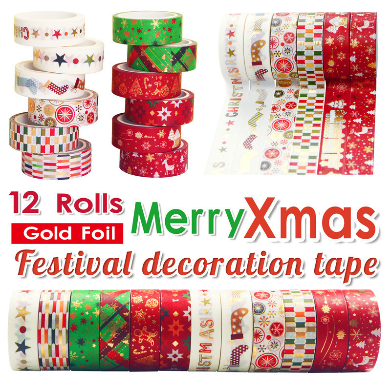 60 متر عيد الميلاد اشي أشرطة م - مراجعة Washi Tape Set وسعره