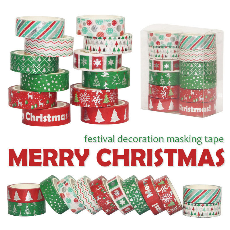 60 متر عيد الميلاد اشي أشرطة م - مراجعة Washi Tape Set وسعره