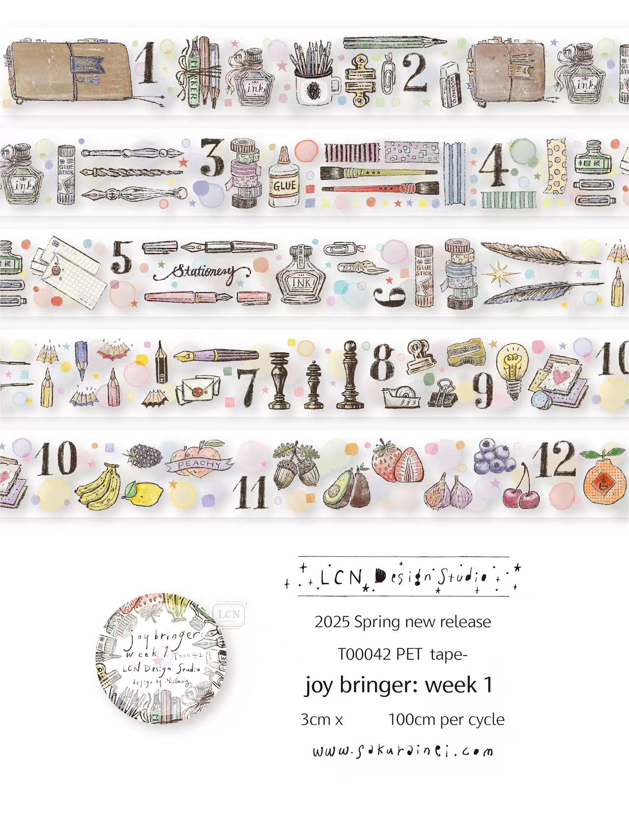 1 حلقة LCN خمر ملصق نادي الفرح - مراجعة Washi Tape Set وسعره